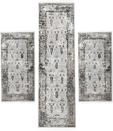 Balsan Σετ Μοντέρνα Χαλιά Κρεβατοκάμαρας Γκρι 2172 3τμχ