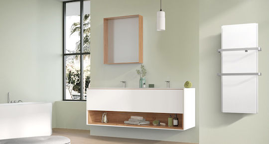 Radialight Icon 2B WiFi Radiator Electric Pentru Prosoape Cu Fațadă De Sticlă 1000W 110x45cm Albă