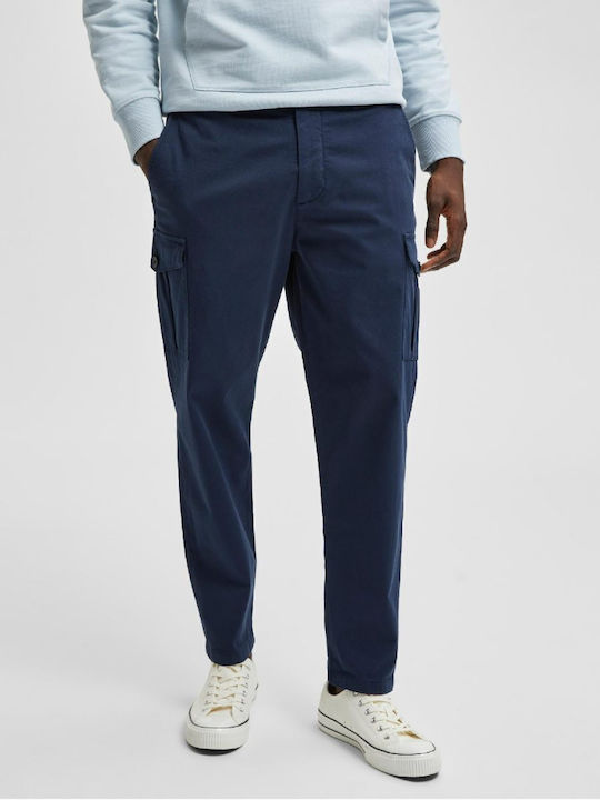 Cargo Men's Trousers in Slim Fit Navy Blue