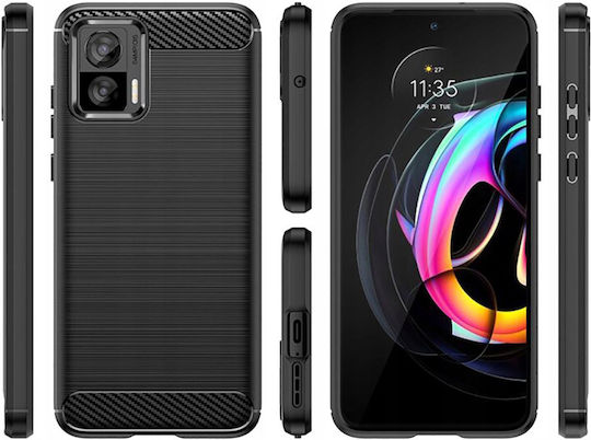 Techsuit Carbon Back Cover Silicone Black (Motorola Edge 30 Neo 5G)