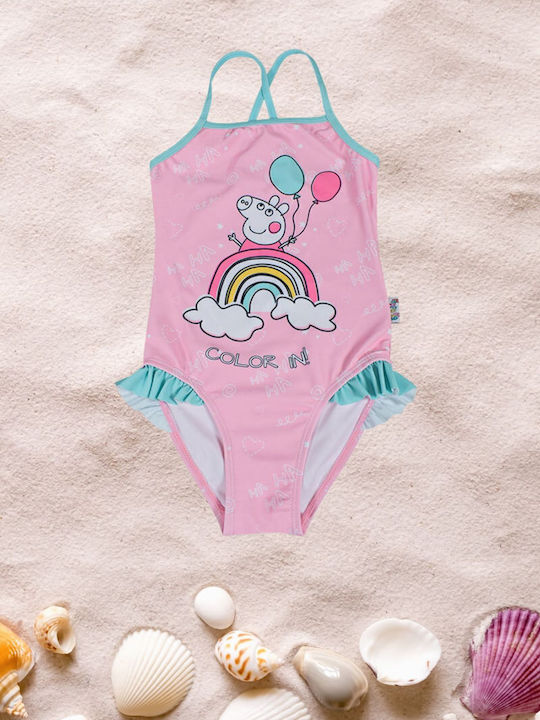Stamion Peppa Pig Παιδικό Μαγιό Ολόσωμο Ροζ