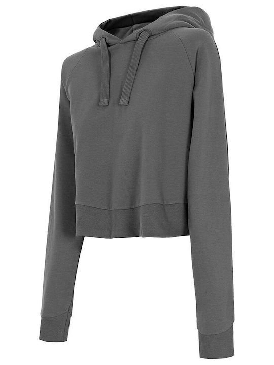 Cropped Women's Sweatshirt Hooded Gray