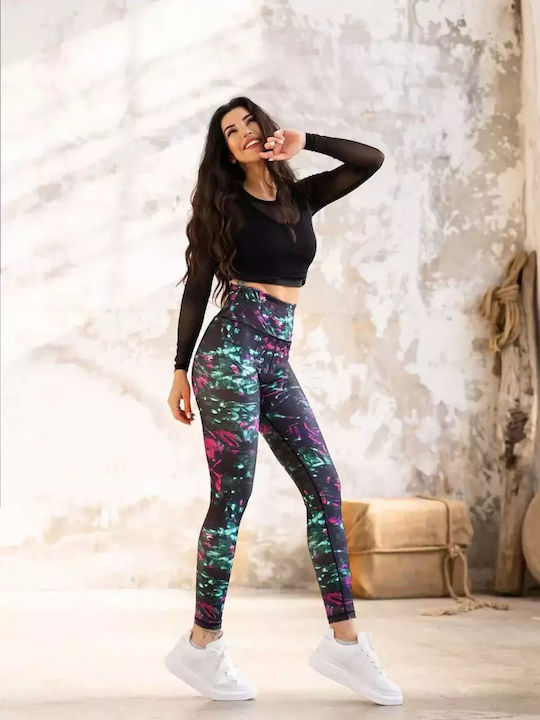 Lismina Frauen Leggings Hochgeschnitten Mehrfarbig