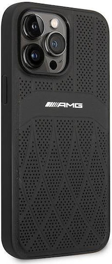 Mercedes-Benz Leather Back Cover Πλαστικό Μαύρο (iPhone 14 Pro Max)