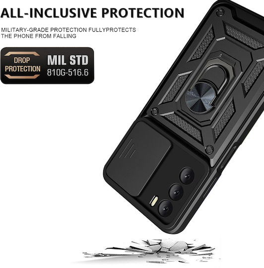 Techsuit CamShield Series Back Cover Πλαστικό / Σιλικόνης Μαύρο (Oppo A16s)