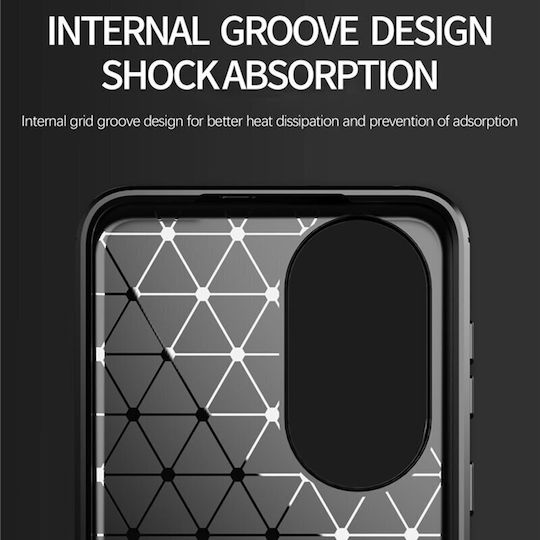 Techsuit Carbon Back Cover Σιλικόνης Μαύρο (Huawei P50 Pro)