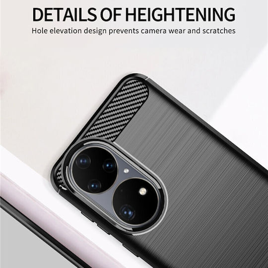 Techsuit Carbon Back Cover Σιλικόνης Μαύρο (Huawei P50 Pro)