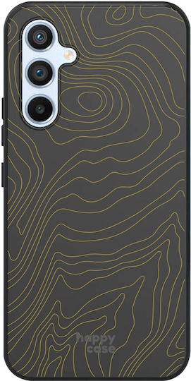 HappyCase Print Back Cover Σιλικόνης με Λουράκι Χρυσό (Galaxy A54)