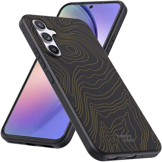 HappyCase Print Back Cover Σιλικόνης με Λουράκι Χρυσό (Galaxy A54)