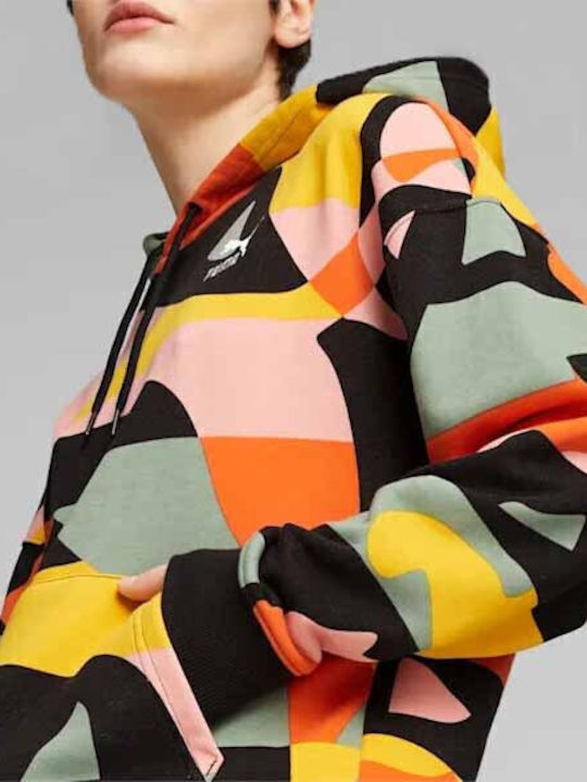Long Women's Sweatshirt Hooded Multicolour