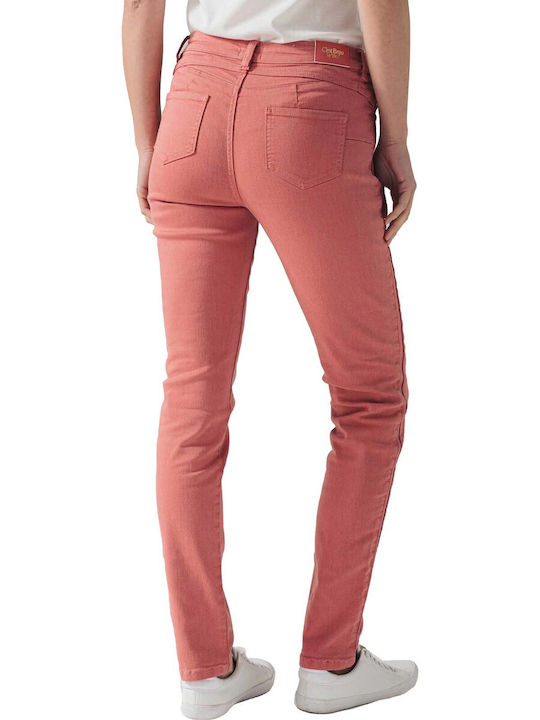 C'est Beau La Vie Women's Fabric Trousers Push-up in Slim Fit Pink