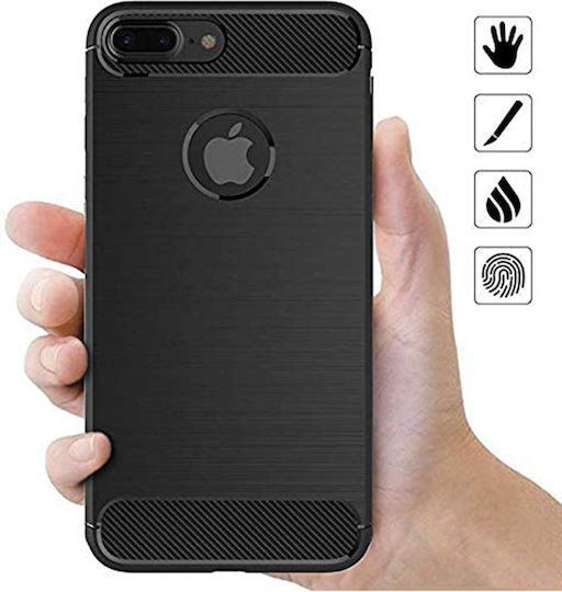 Techsuit Carbon Back Cover Silicone Black (iPhone 8/7 Plus)