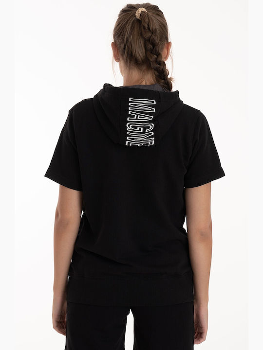 Women's Sweatshirt Jacket Hooded Black