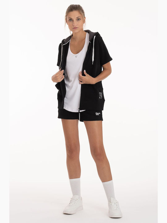 Women's Sweatshirt Jacket Hooded Black