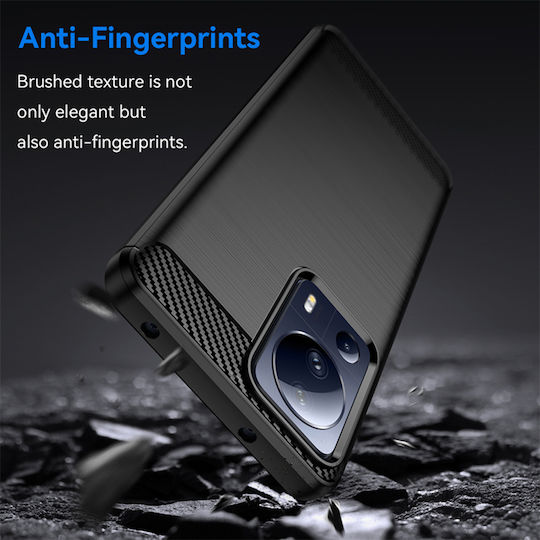 Techsuit Carbon Back Cover Σιλικόνης Μαύρο (Xiaomi 13 Lite)