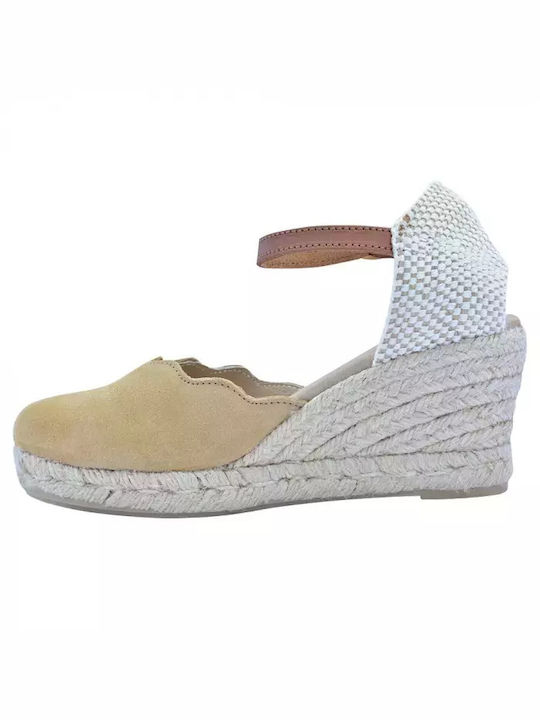 Adam's Shoes 1 743 Women's Leather Platform Shoes Beige