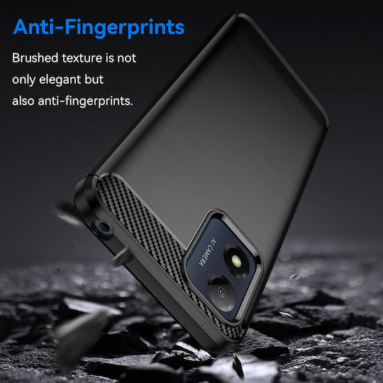 Techsuit Carbon Back Cover Σιλικόνης Μαύρο (Moto E13)
