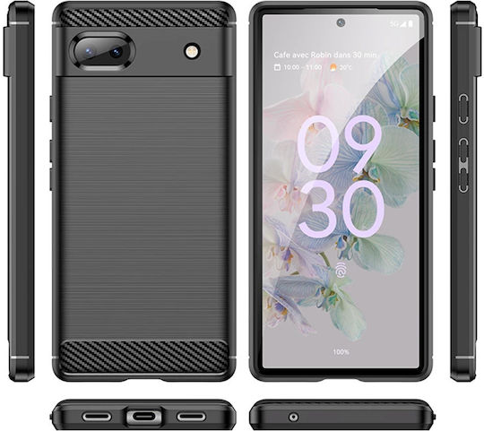Techsuit Carbon Back Cover Σιλικόνης Μαύρο (Google Pixel 6a)