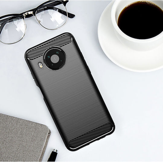 Techsuit Carbon Silicone Задна корица Силикон Черен (Nokia X20 5G)