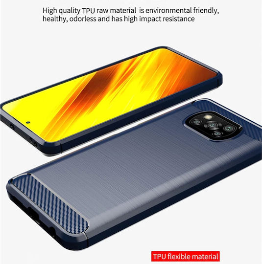 Techsuit Carbon Silicone Back Cover Σιλικόνης Μαύρο (Poco X3 NFC / X3 Pro)