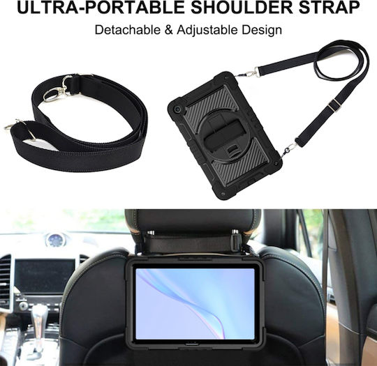 Techsuit StripeShell 360 Flip Cover Schwarz für MatePad SE 10.4