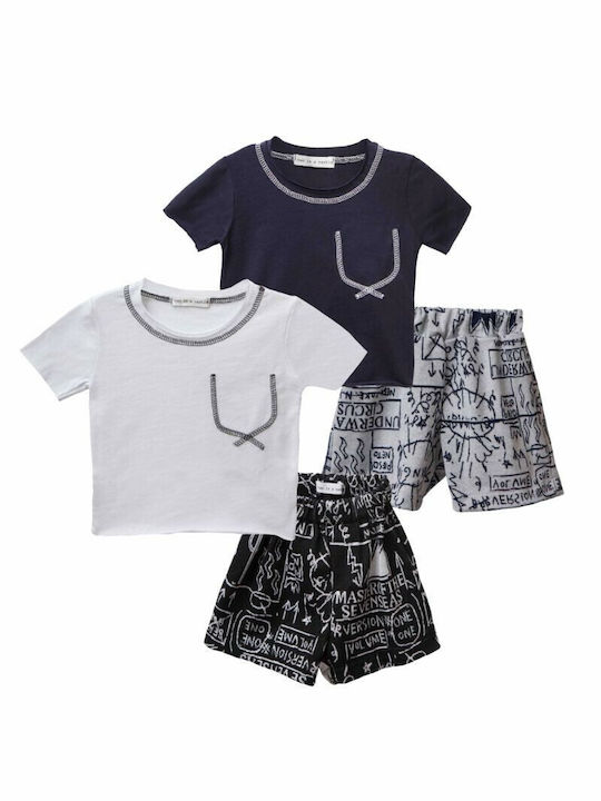 Two In A Castle Kids Set with Shorts Summer 2pcs Black