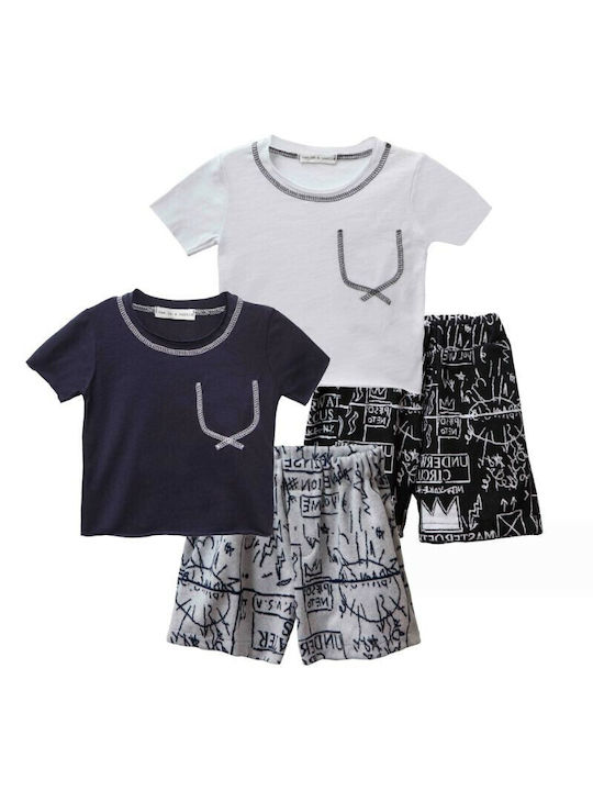 Two In A Castle Kinder Set mit Shorts Sommer 2Stück Blau