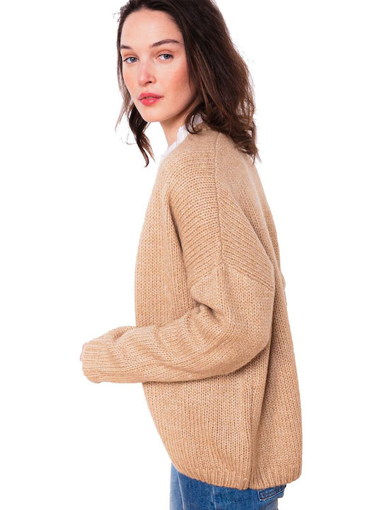 C'est Beau La Vie Women's Knitted Cardigan Beige