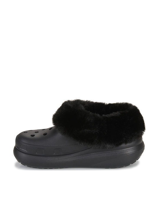 Crocs Furever Crush Women's Clogs with Fur Black