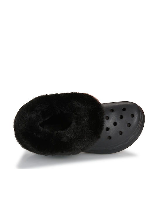 Crocs Furever Crush Women's Clogs with Fur Black