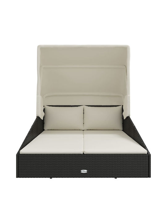 Ξαπλώστρα-Κρεβάτι Μονό Rattan με Μαξιλάρι 200x114x128εκ.