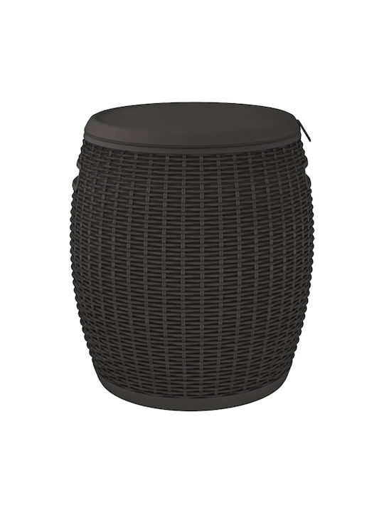 Stool Outdoor Black 42.5x42.5x44cm