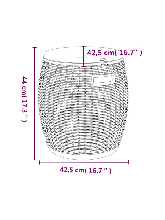 Stool Outdoor Black 42.5x42.5x44cm