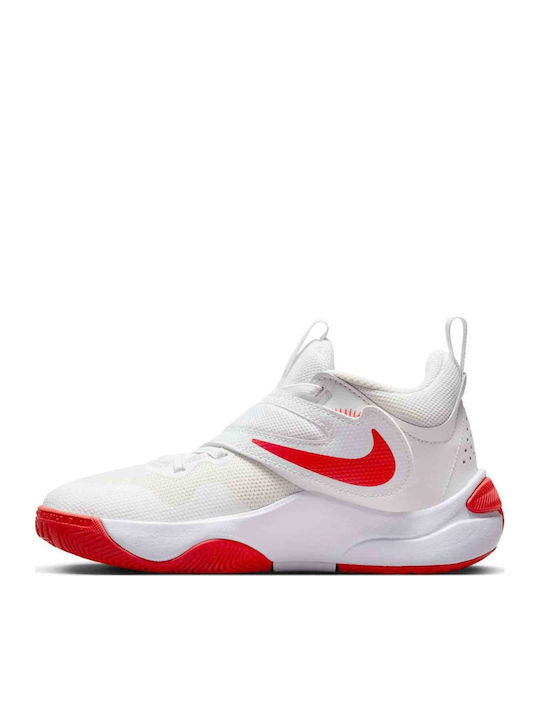 Team Hustle D 11 Kids Sports Shoes Basketball with Laces Summit White / Track Red