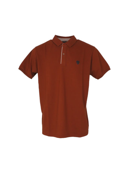 Everbest Men's Short Sleeve Blouse Polo Brown