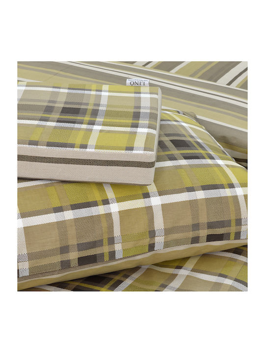 Lino Home Duvet Cover Set Cotton Queen with 2 Pillowcases 220x240 Revon Honey