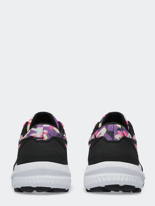 Contend 8 Print Gs Kids Sports Shoes Running with Laces Black / Hot Pink