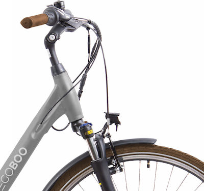 Egoboo Nostalgic 28" Γκρι Γυναικείο Ηλεκτρικό Ποδήλατο Πόλης με 7 Ταχύτητες