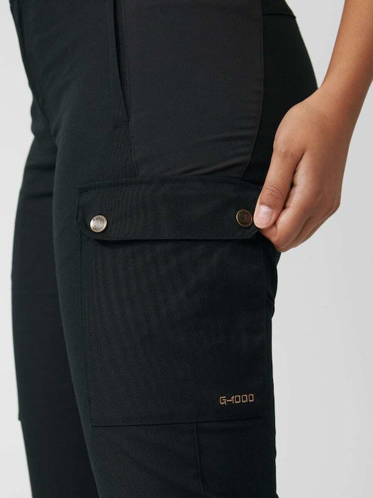 Fjallraven Stina Lang Hose Wandern Schwarz