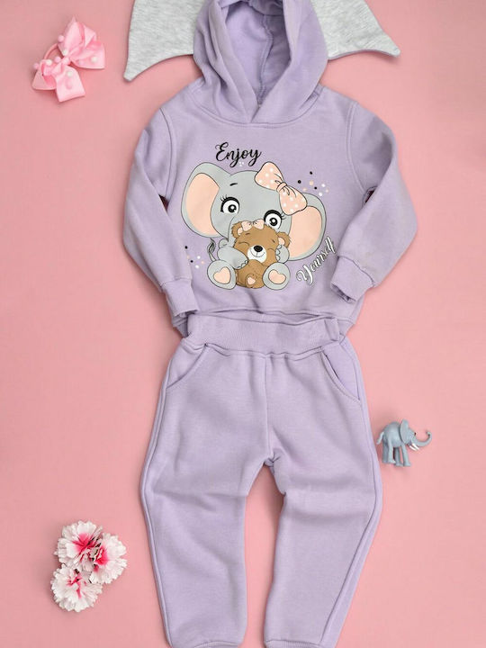 Potre Kids Sweatpants Set Lilac 2pcs