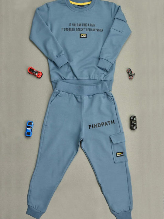 Potre Kids Sweatpants Set Light Blue 2pcs