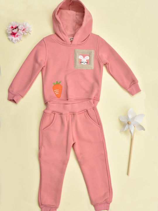 Potre Kids Sweatpants Set Pink 2pcs