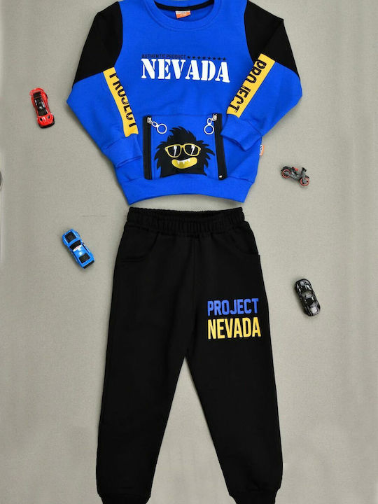 Potre Kids Sweatpants Set Blue 2pcs