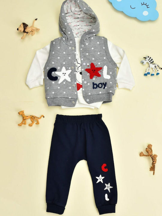 Potre Kids Sweatpants Set Navy Blue 3pcs