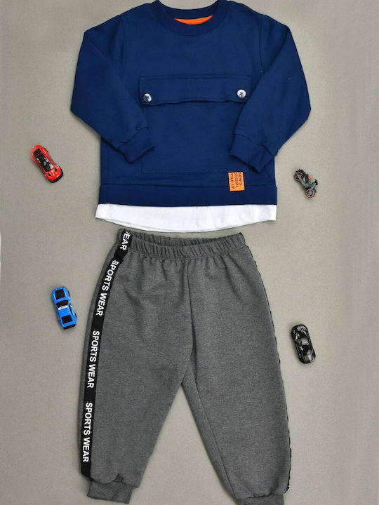 Potre Kids Sweatpants Set Blue 2pcs