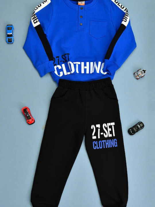 Potre Kids Sweatpants Set Blue 2pcs