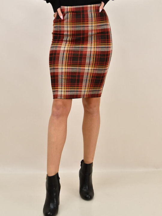 Potre Pencil Midi Skirt in Red color