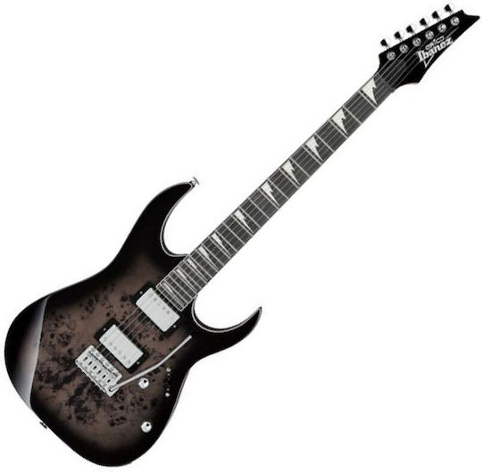 Ibanez GRG220PA1-BKB Elektrische Gitarre Stratocaster mit HH Tonabnehmerkonfiguration Transparent Brown Black