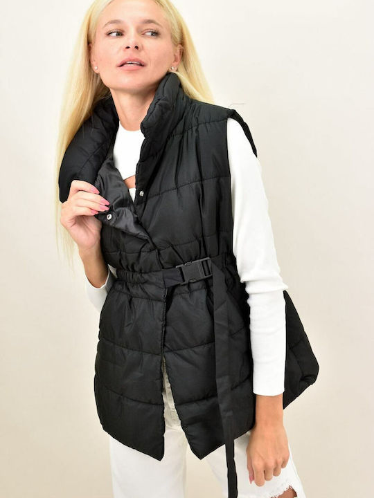 Potre Women's Short Puffer Jacket for Winter Black