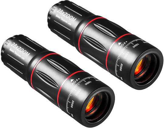 Techsuit W28 Kit Lentile Cameră Trepied Pentru Telefon Mobil Negru